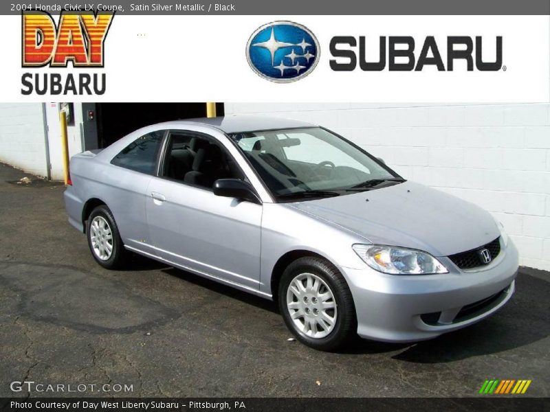 Satin Silver Metallic / Black 2004 Honda Civic LX Coupe