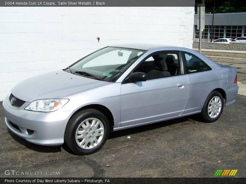 Satin Silver Metallic / Black 2004 Honda Civic LX Coupe