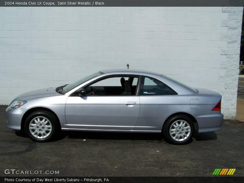 Satin Silver Metallic / Black 2004 Honda Civic LX Coupe