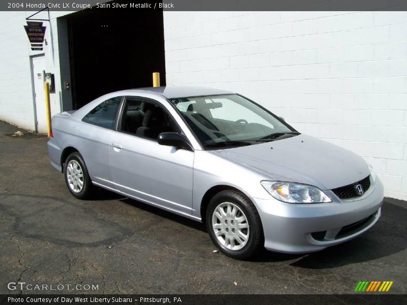 Satin Silver Metallic / Black 2004 Honda Civic LX Coupe