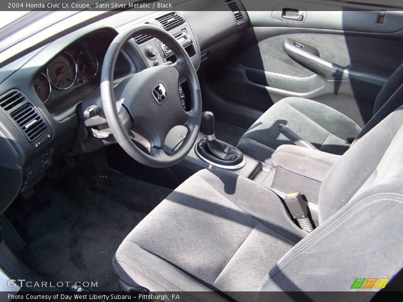 Satin Silver Metallic / Black 2004 Honda Civic LX Coupe