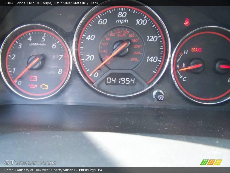 Satin Silver Metallic / Black 2004 Honda Civic LX Coupe