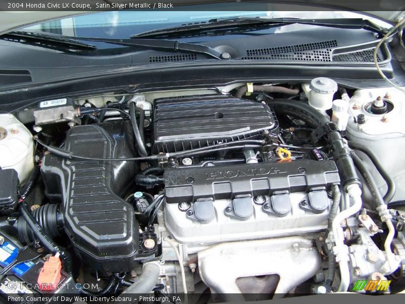 Satin Silver Metallic / Black 2004 Honda Civic LX Coupe