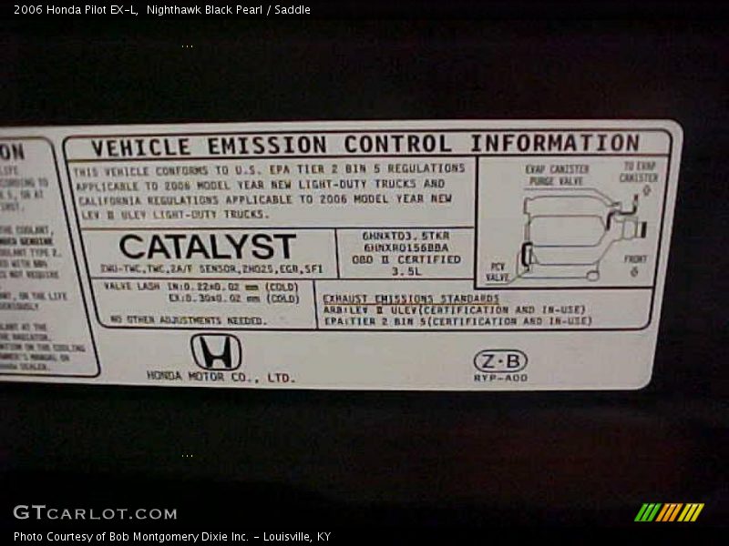 Nighthawk Black Pearl / Saddle 2006 Honda Pilot EX-L