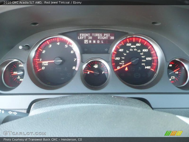 Red Jewel Tintcoat / Ebony 2010 GMC Acadia SLT AWD