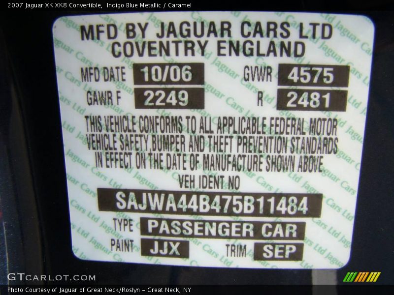 Indigo Blue Metallic / Caramel 2007 Jaguar XK XK8 Convertible