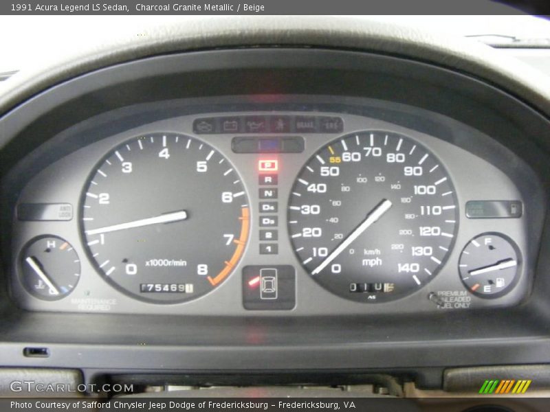 Charcoal Granite Metallic / Beige 1991 Acura Legend LS Sedan