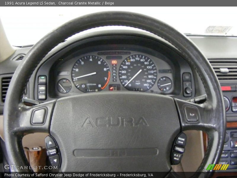 Charcoal Granite Metallic / Beige 1991 Acura Legend LS Sedan