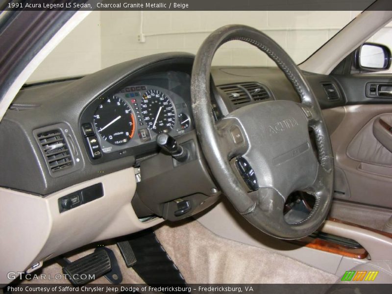 Charcoal Granite Metallic / Beige 1991 Acura Legend LS Sedan