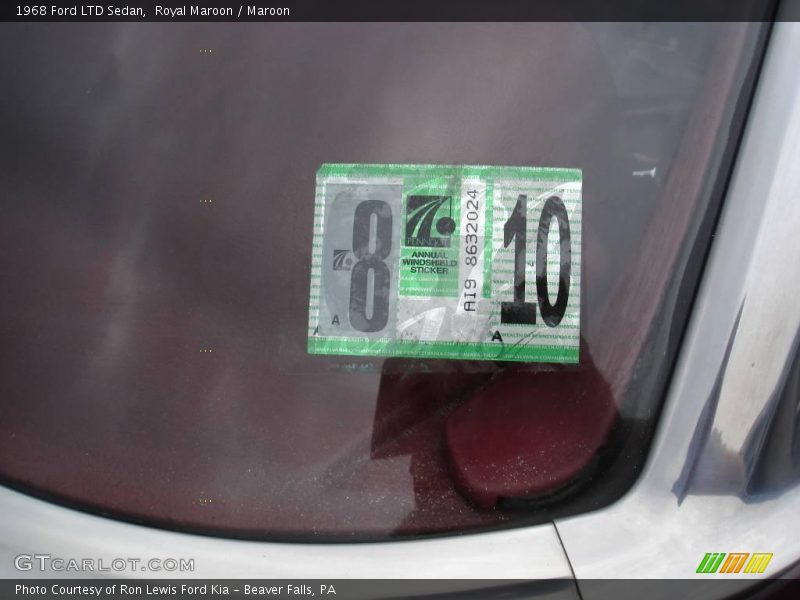 Royal Maroon / Maroon 1968 Ford LTD Sedan