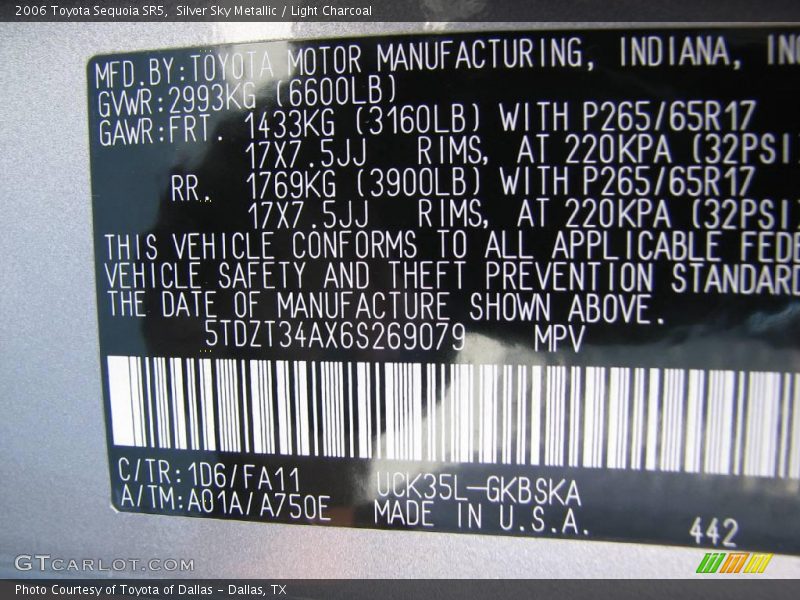 Silver Sky Metallic / Light Charcoal 2006 Toyota Sequoia SR5