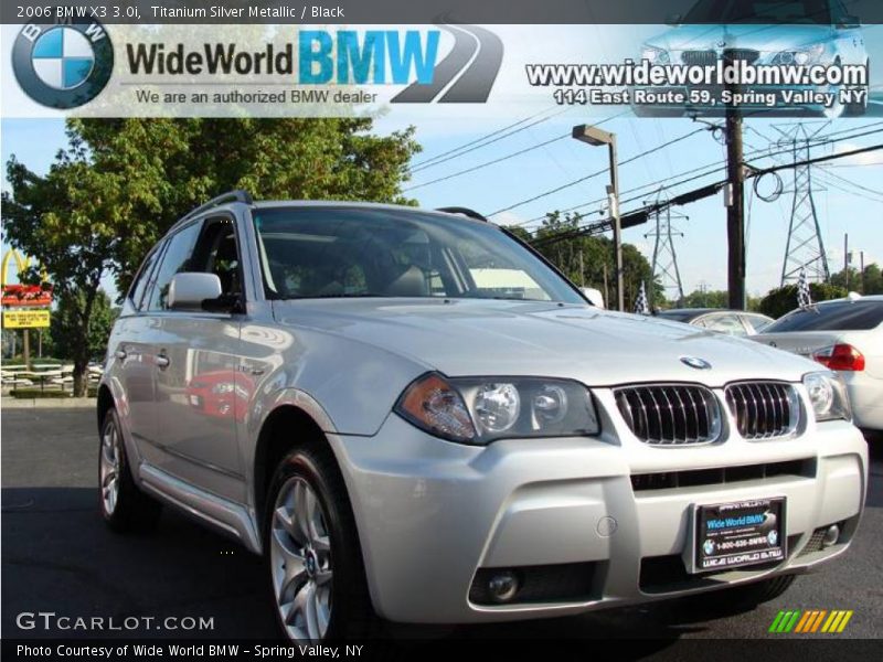 Titanium Silver Metallic / Black 2006 BMW X3 3.0i