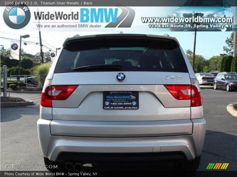 Titanium Silver Metallic / Black 2006 BMW X3 3.0i