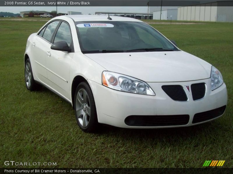 Ivory White / Ebony Black 2008 Pontiac G6 Sedan