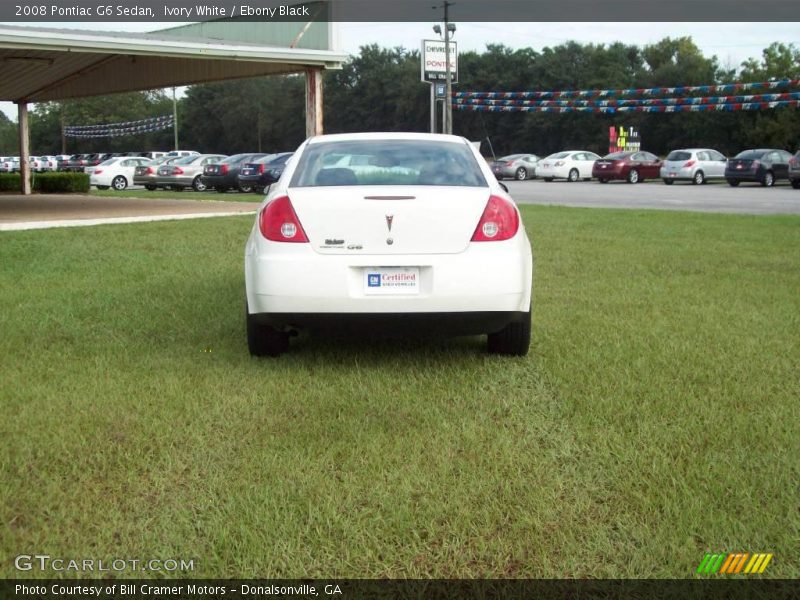 Ivory White / Ebony Black 2008 Pontiac G6 Sedan