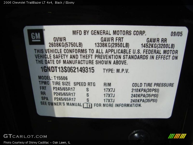 Black / Ebony 2006 Chevrolet TrailBlazer LT 4x4
