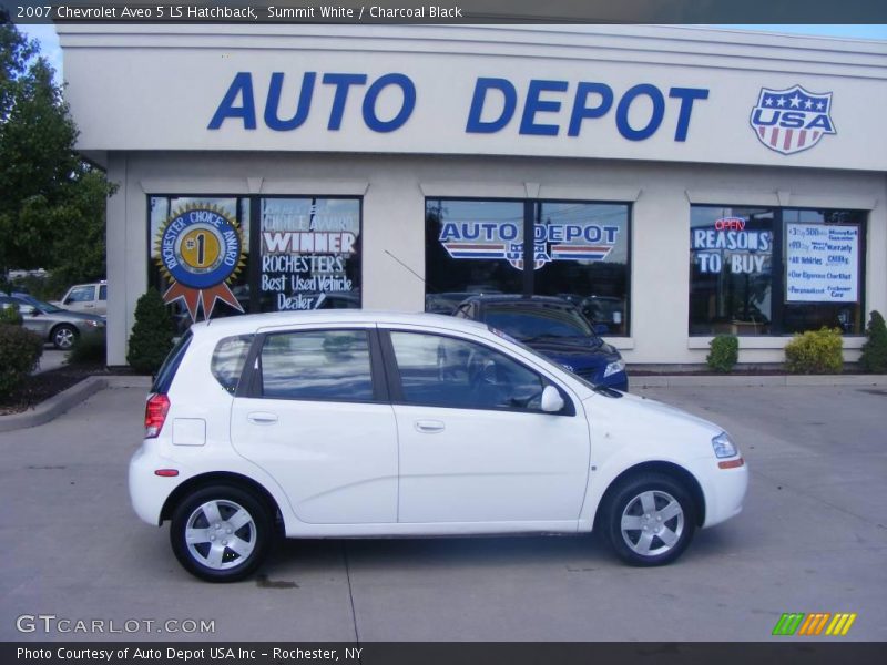 Summit White / Charcoal Black 2007 Chevrolet Aveo 5 LS Hatchback