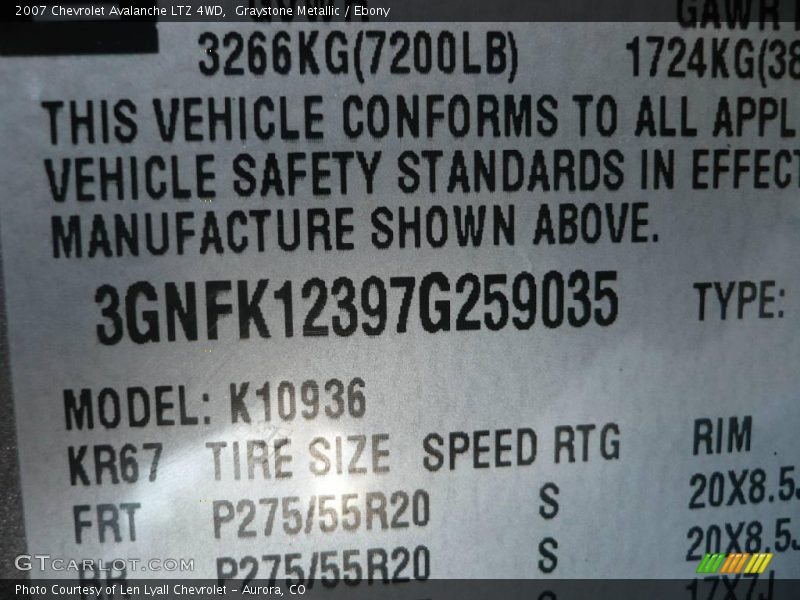 Graystone Metallic / Ebony 2007 Chevrolet Avalanche LTZ 4WD