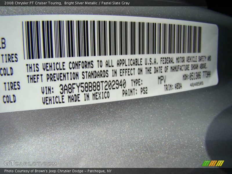 Bright Silver Metallic / Pastel Slate Gray 2008 Chrysler PT Cruiser Touring