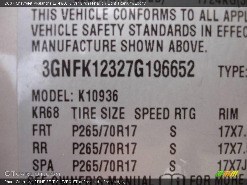 Silver Birch Metallic / Light Titanium/Ebony 2007 Chevrolet Avalanche LS 4WD