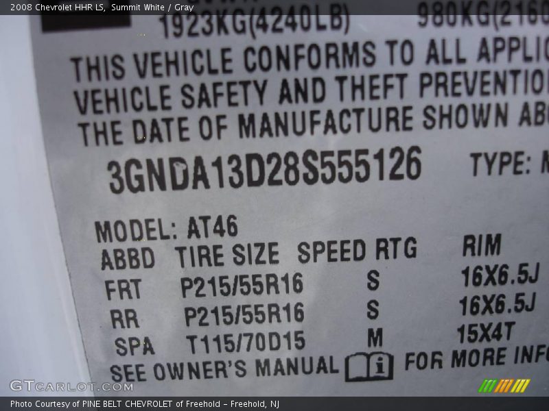 Summit White / Gray 2008 Chevrolet HHR LS