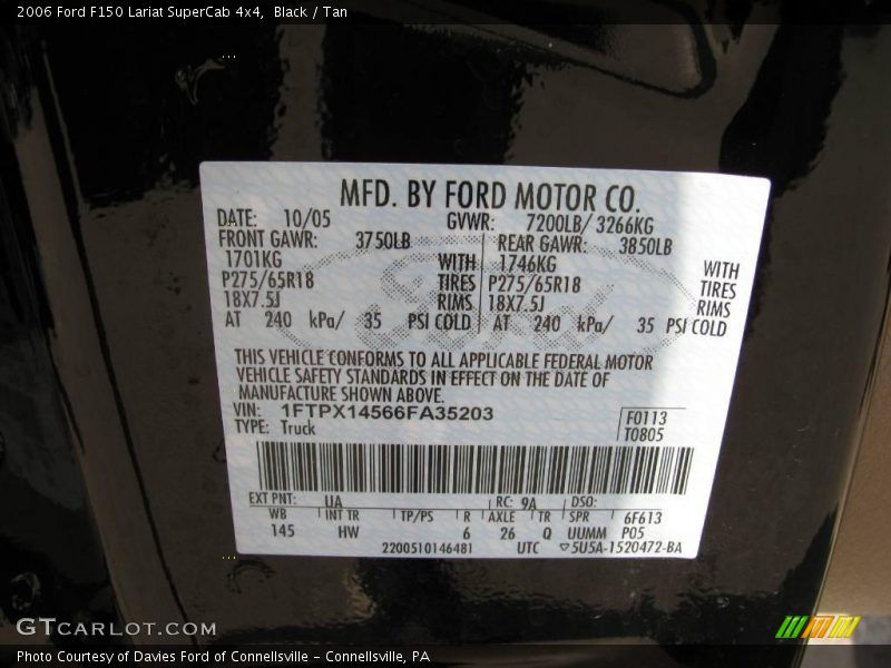 Black / Tan 2006 Ford F150 Lariat SuperCab 4x4