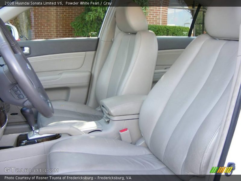 Powder White Pearl / Gray 2008 Hyundai Sonata Limited V6