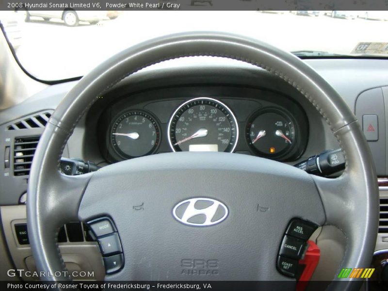 Powder White Pearl / Gray 2008 Hyundai Sonata Limited V6