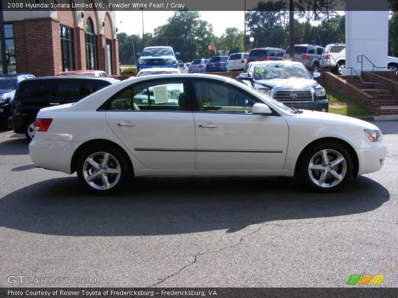 Powder White Pearl / Gray 2008 Hyundai Sonata Limited V6