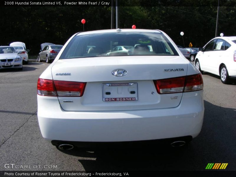 Powder White Pearl / Gray 2008 Hyundai Sonata Limited V6