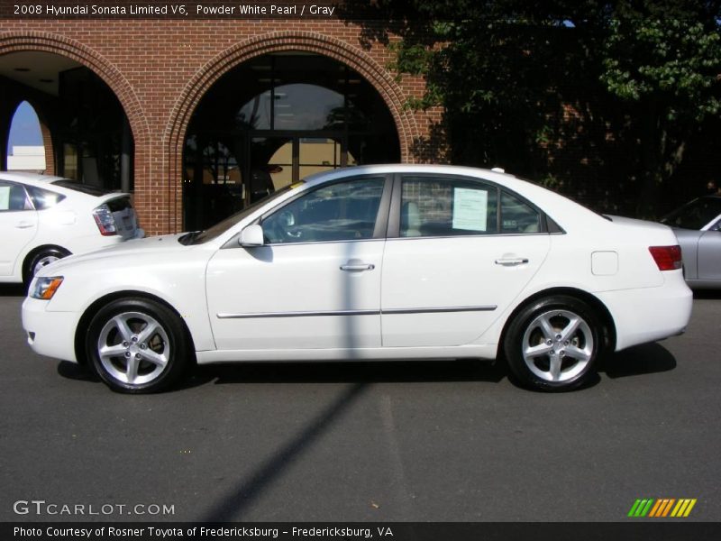 Powder White Pearl / Gray 2008 Hyundai Sonata Limited V6