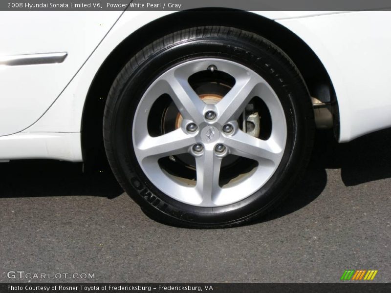 Powder White Pearl / Gray 2008 Hyundai Sonata Limited V6