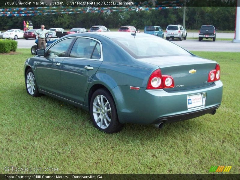 Silver Moss Metallic / Cocoa/Cashmere 2009 Chevrolet Malibu LTZ Sedan