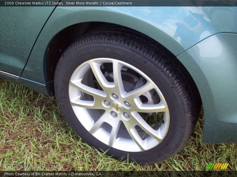 Silver Moss Metallic / Cocoa/Cashmere 2009 Chevrolet Malibu LTZ Sedan