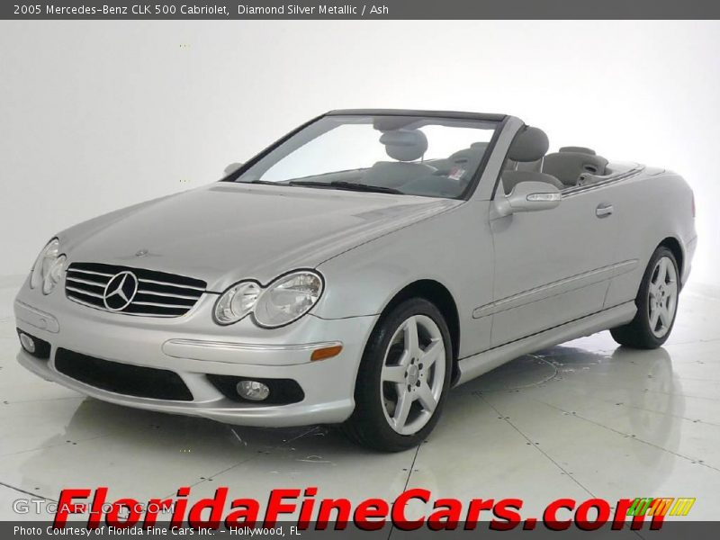 Diamond Silver Metallic / Ash 2005 Mercedes-Benz CLK 500 Cabriolet