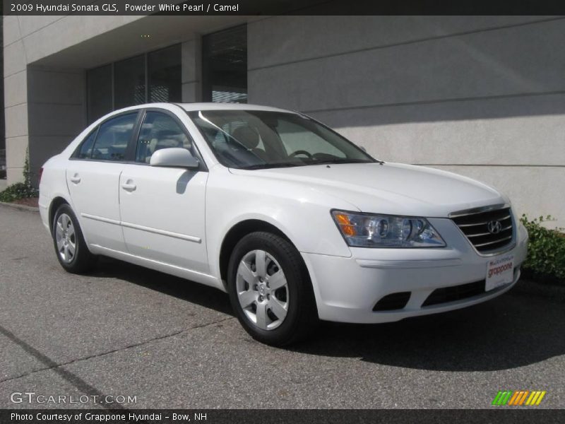 Powder White Pearl / Camel 2009 Hyundai Sonata GLS
