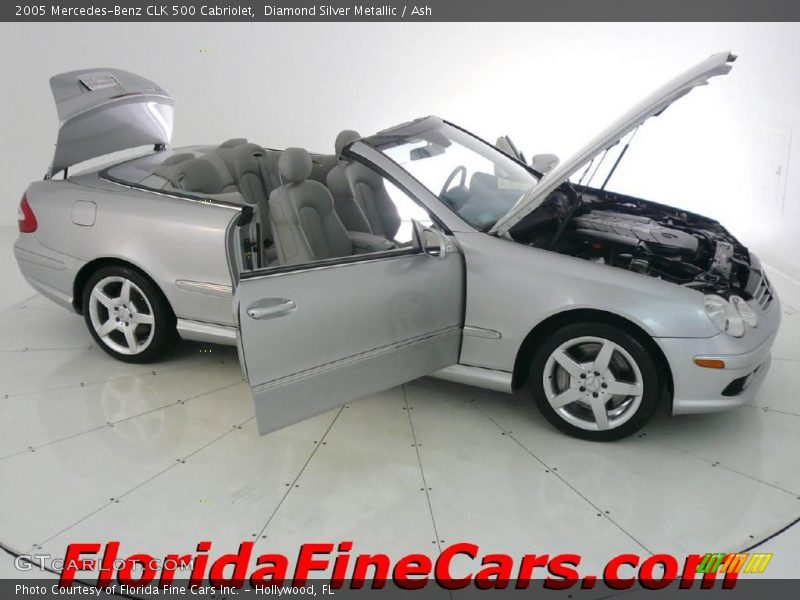 Diamond Silver Metallic / Ash 2005 Mercedes-Benz CLK 500 Cabriolet