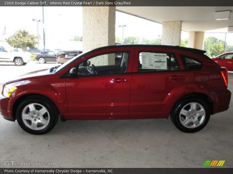 Inferno Red Crystal Pearl / Dark Slate Gray/Red 2009 Dodge Caliber SXT