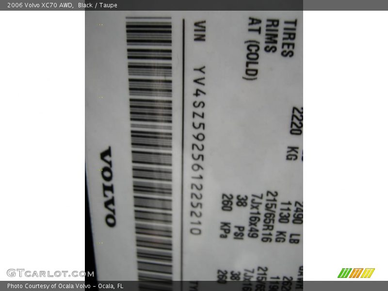 Black / Taupe 2006 Volvo XC70 AWD