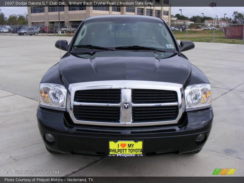Brilliant Black Crystal Pearl / Medium Slate Gray 2007 Dodge Dakota SLT Club Cab