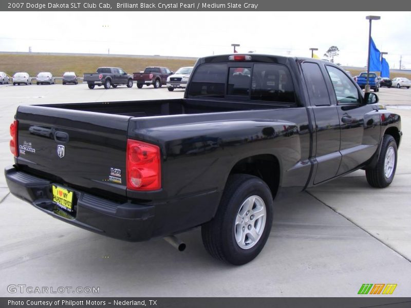 Brilliant Black Crystal Pearl / Medium Slate Gray 2007 Dodge Dakota SLT Club Cab