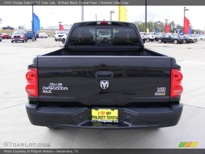 Brilliant Black Crystal Pearl / Medium Slate Gray 2007 Dodge Dakota SLT Club Cab