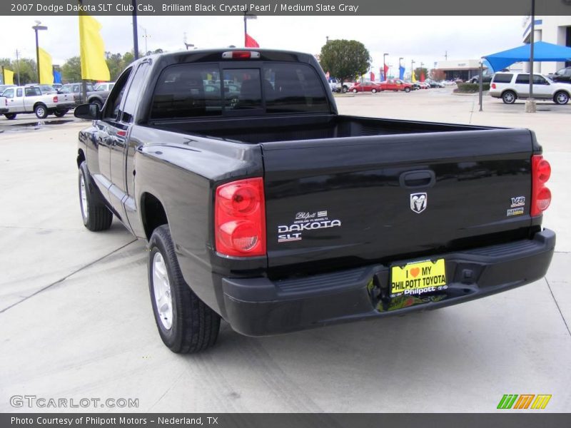 Brilliant Black Crystal Pearl / Medium Slate Gray 2007 Dodge Dakota SLT Club Cab