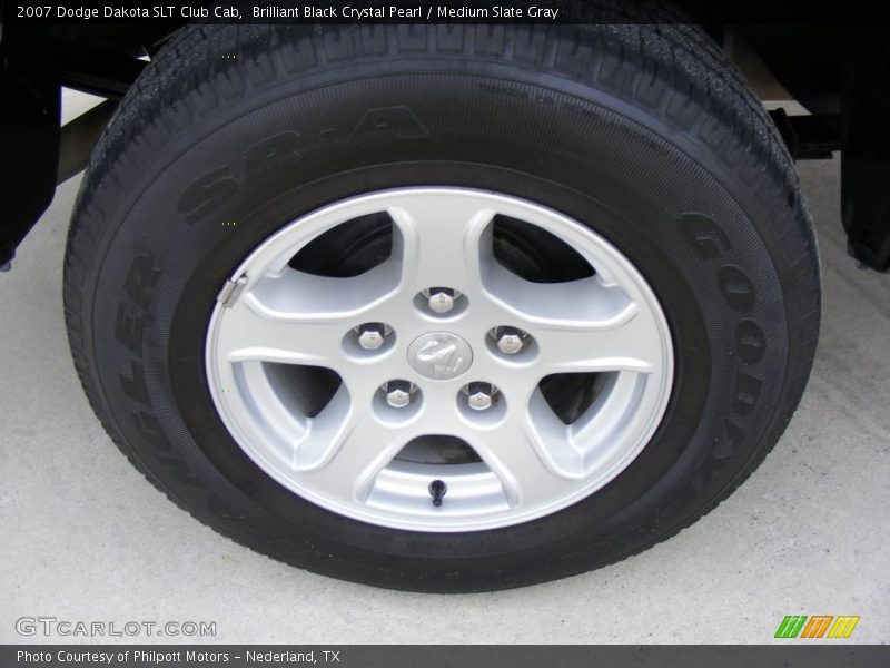 Brilliant Black Crystal Pearl / Medium Slate Gray 2007 Dodge Dakota SLT Club Cab