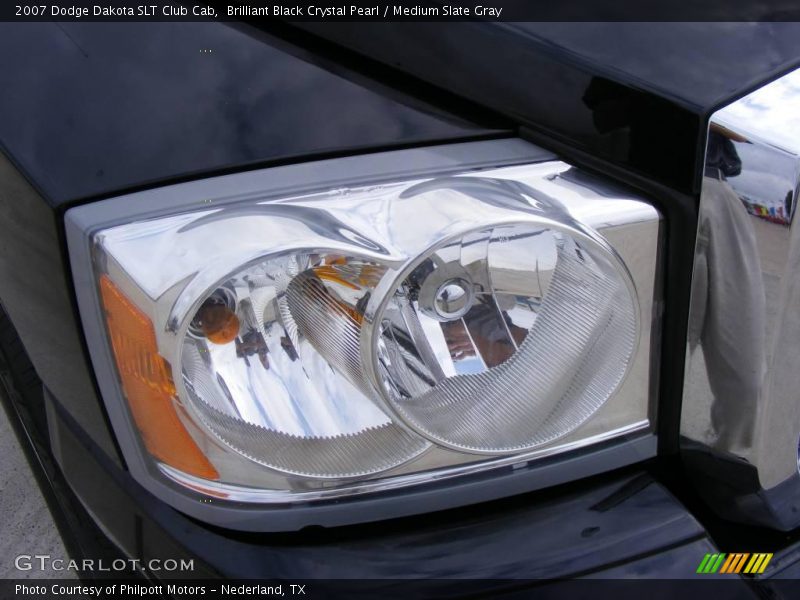 Brilliant Black Crystal Pearl / Medium Slate Gray 2007 Dodge Dakota SLT Club Cab