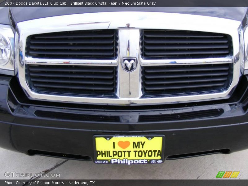 Brilliant Black Crystal Pearl / Medium Slate Gray 2007 Dodge Dakota SLT Club Cab