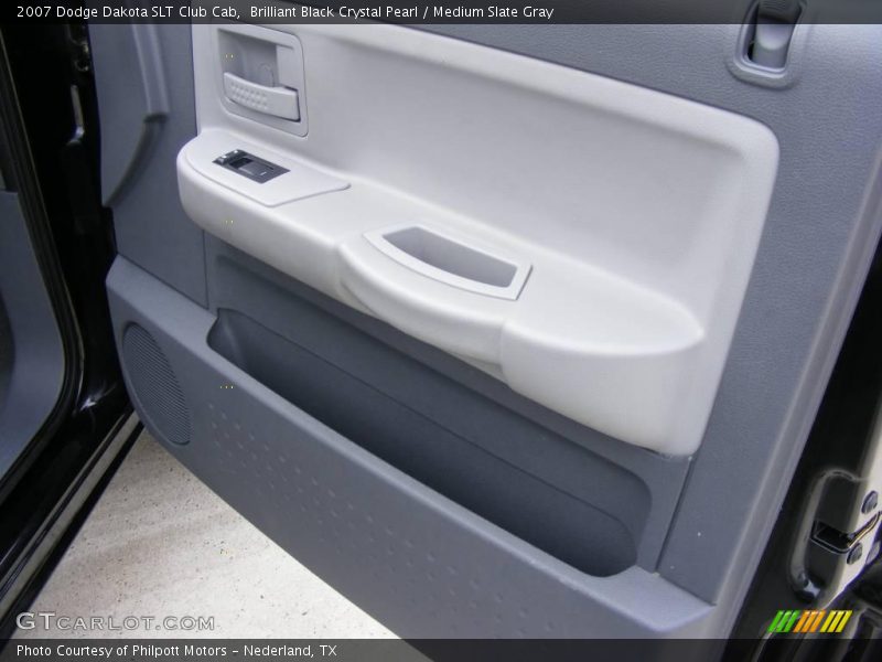 Brilliant Black Crystal Pearl / Medium Slate Gray 2007 Dodge Dakota SLT Club Cab