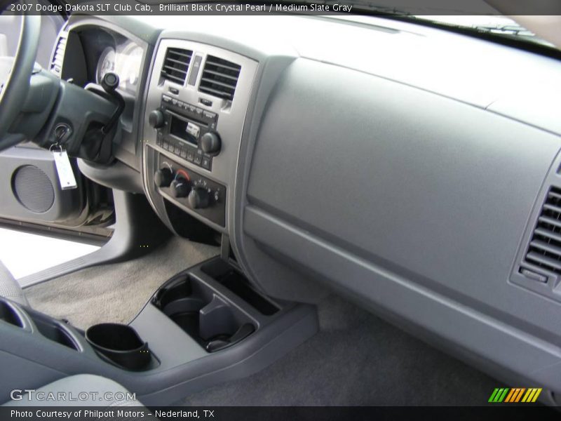 Brilliant Black Crystal Pearl / Medium Slate Gray 2007 Dodge Dakota SLT Club Cab