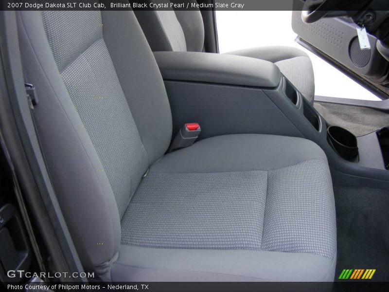 Brilliant Black Crystal Pearl / Medium Slate Gray 2007 Dodge Dakota SLT Club Cab