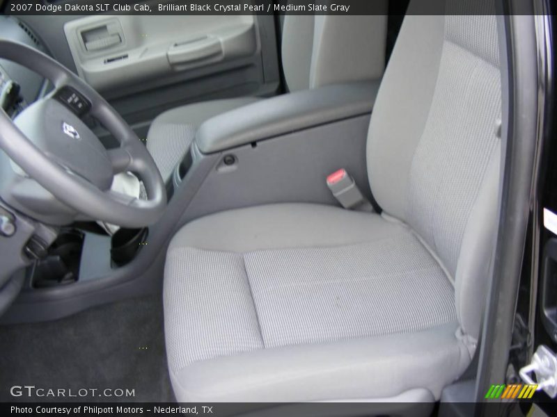 Brilliant Black Crystal Pearl / Medium Slate Gray 2007 Dodge Dakota SLT Club Cab